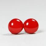 Ruby Red Stud Earrings - Round Studs Earrings -..